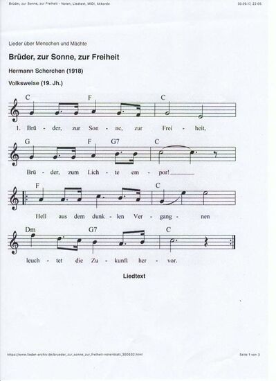 Brüder, zur Sonne, zur Freiheit